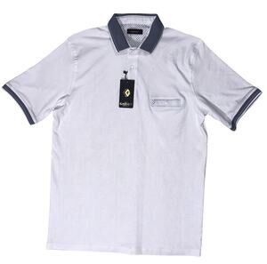NWT Garnet Clothier Short Sleeve White Polo Shirt with Placket XL